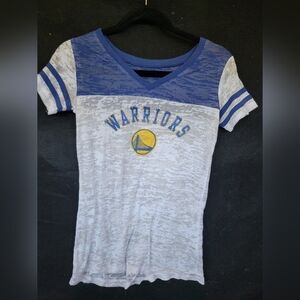 Medium Warriors blue and white sheer t shirt